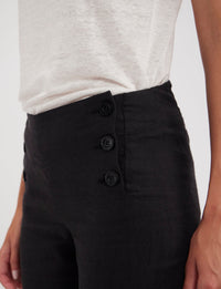 1qty RELIQUAT 75€ 0%  / Pantalon droit Gabriel en lin - Black