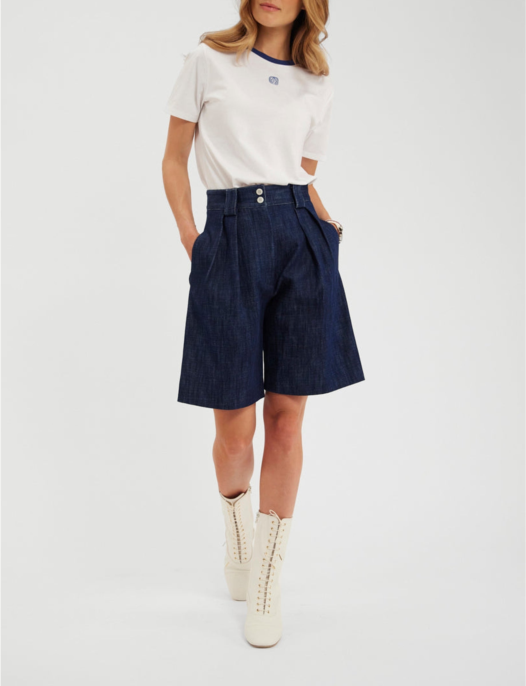 2qty RELIQUAT 75€ 50%  / Short taille haute Odette - Blue