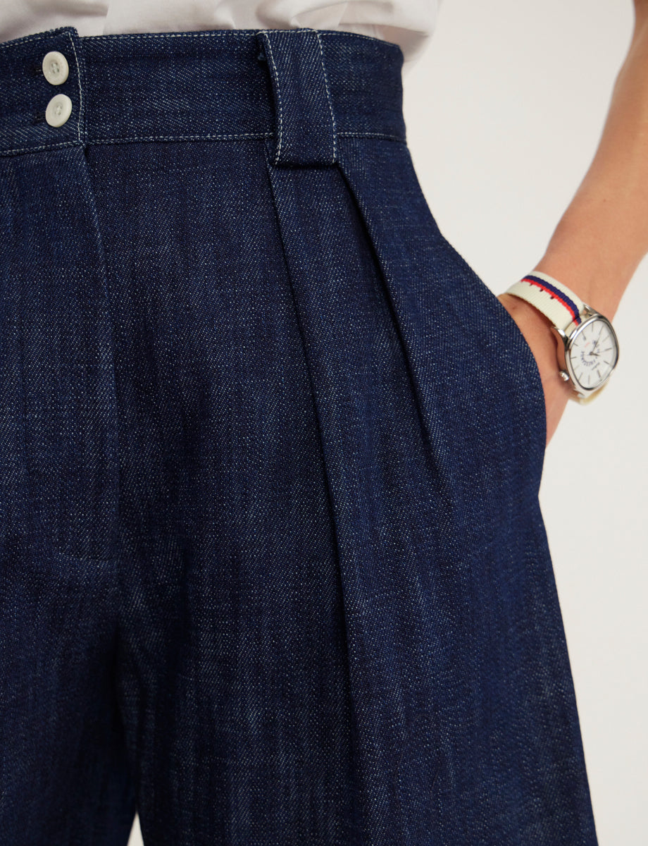 2qty RELIQUAT 75€ 50%  / Short taille haute Odette - Blue