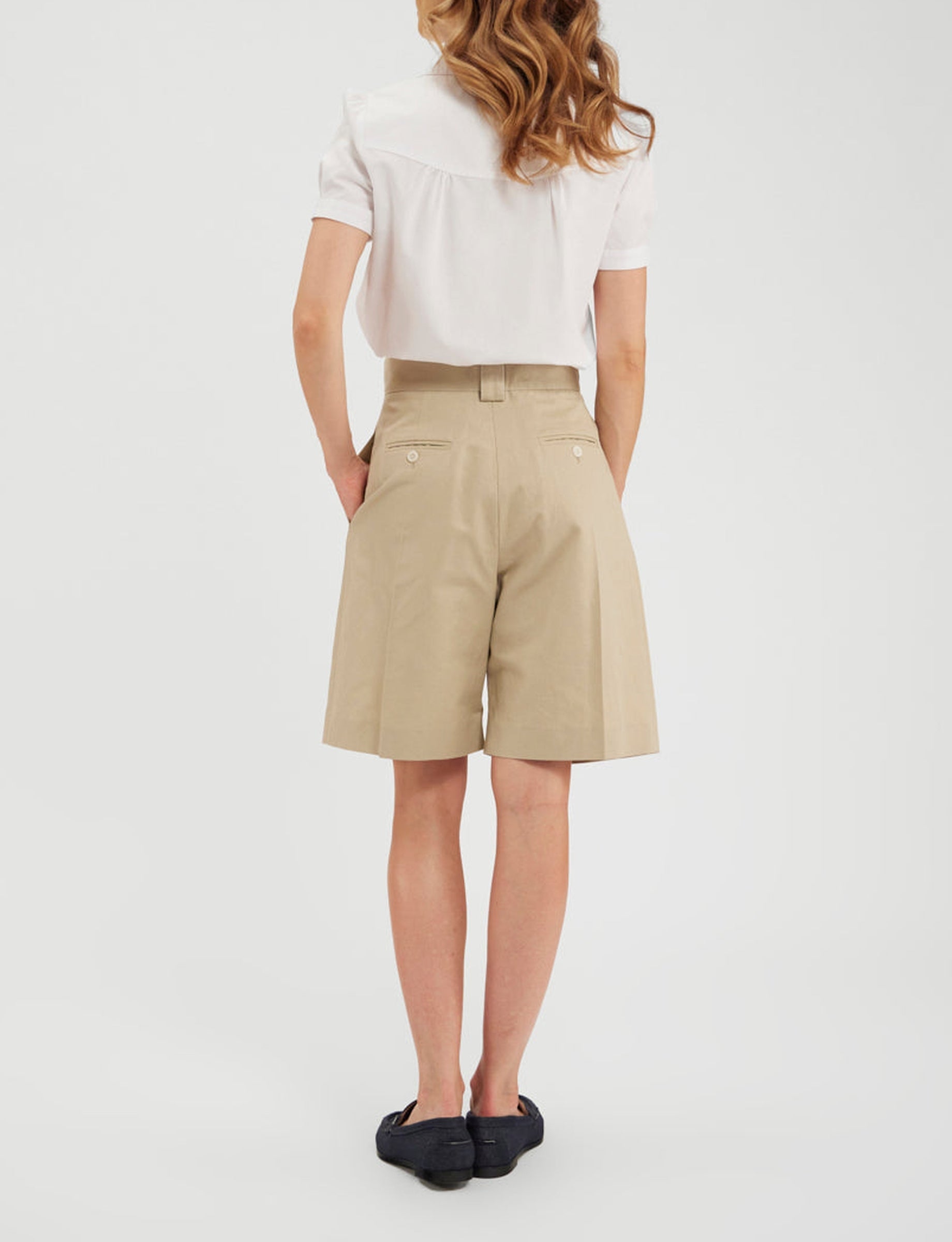 4qty RELIQUAT 75€ 16,7%  / Short taille haute Odette en lin - Beige