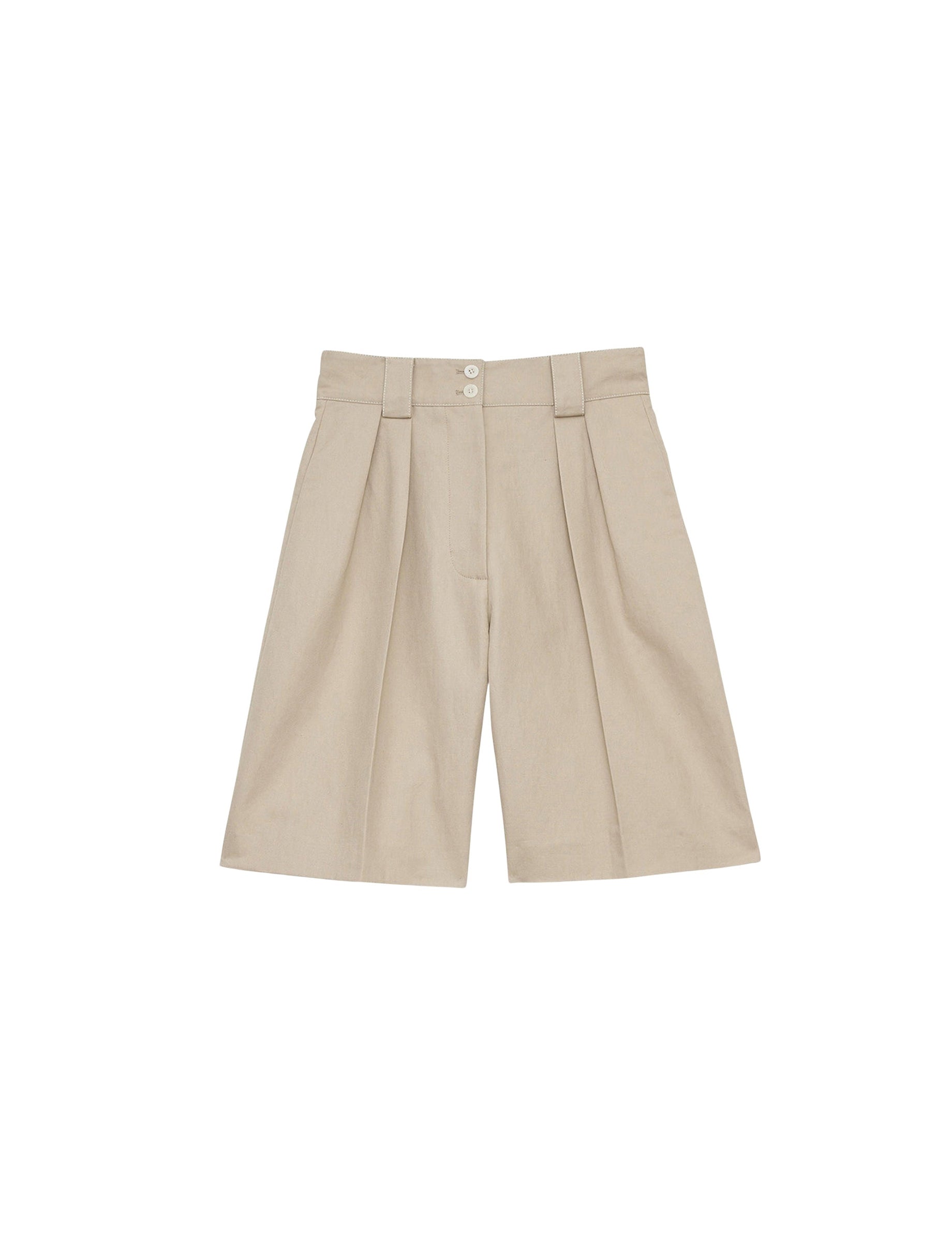 4qty RELIQUAT 75€ 16,7%  / Short taille haute Odette en lin - Beige