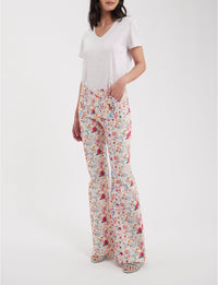 7qty RELIQUAT 120€ 62,5%  / Pantalon flare Charlotte - Ecru Multicolor