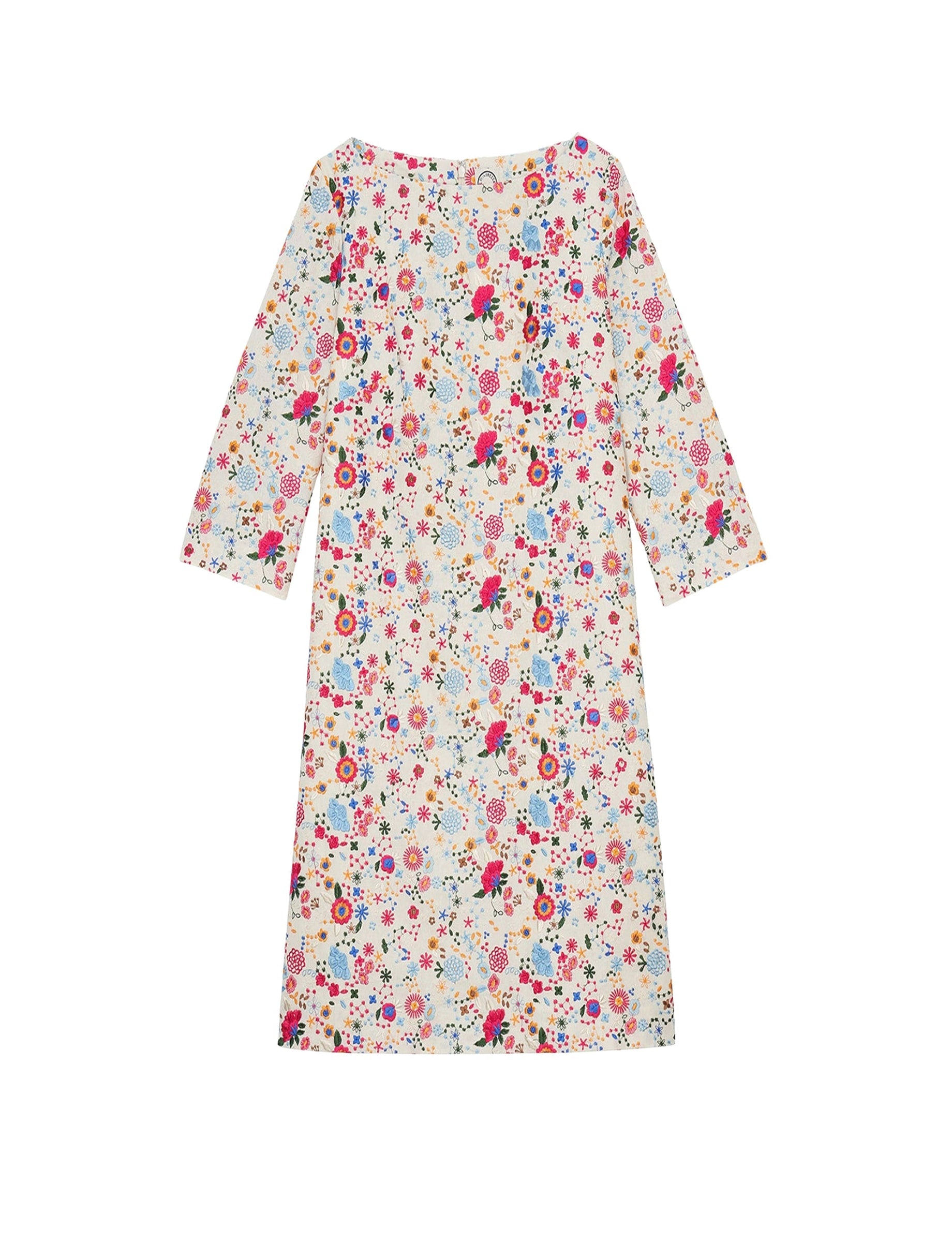 1qty RELIQUAT 130€ 50%  / Robe droite Megan - Ecru Multicolor