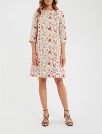 1qty RELIQUAT 130€ 50%  / Robe droite Megan - Ecru Multicolor