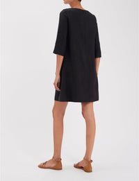 6qty RELIQUAT 90€ 25%  / Robe droite Megan en lin - Black