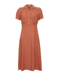 4qty RELIQUAT 90€ 23,5%  / Robe Angèle en lin - Caramel
