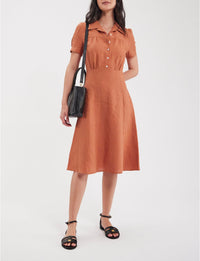 4qty RELIQUAT 90€ 23,5%  / Robe Angèle en lin - Caramel