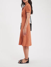 4qty RELIQUAT 90€ 23,5%  / Robe Angèle en lin - Caramel