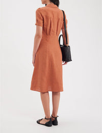 4qty RELIQUAT 90€ 23,5%  / Robe Angèle en lin - Caramel