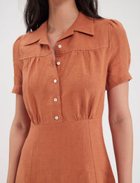 4qty RELIQUAT 90€ 23,5%  / Robe Angèle en lin - Caramel