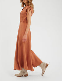 3qty RELIQUAT 120€ 80%  / Robe Violine en lin - Caramel