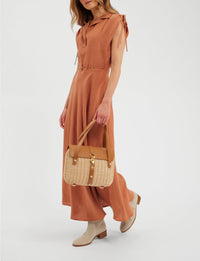 3qty RELIQUAT 120€ 80%  / Robe Violine en lin - Caramel