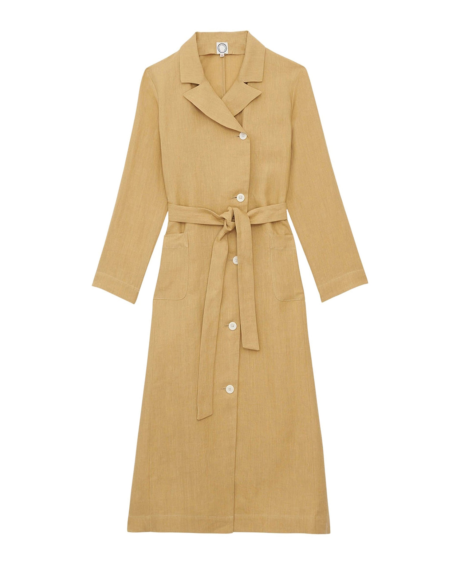 15qty RELIQUAT 120€ 10%  / Robe droite Mia en lin - Dark Straw