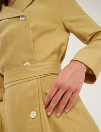 15qty RELIQUAT 120€ 10%  / Robe droite Mia en lin - Dark Straw