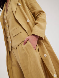 15qty RELIQUAT 120€ 10%  / Robe droite Mia en lin - Dark Straw