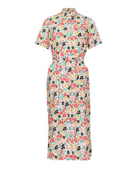 1qty RELIQUAT 90€ 100%  / Robe chemisier Stella en lin - Flower Multicolor
