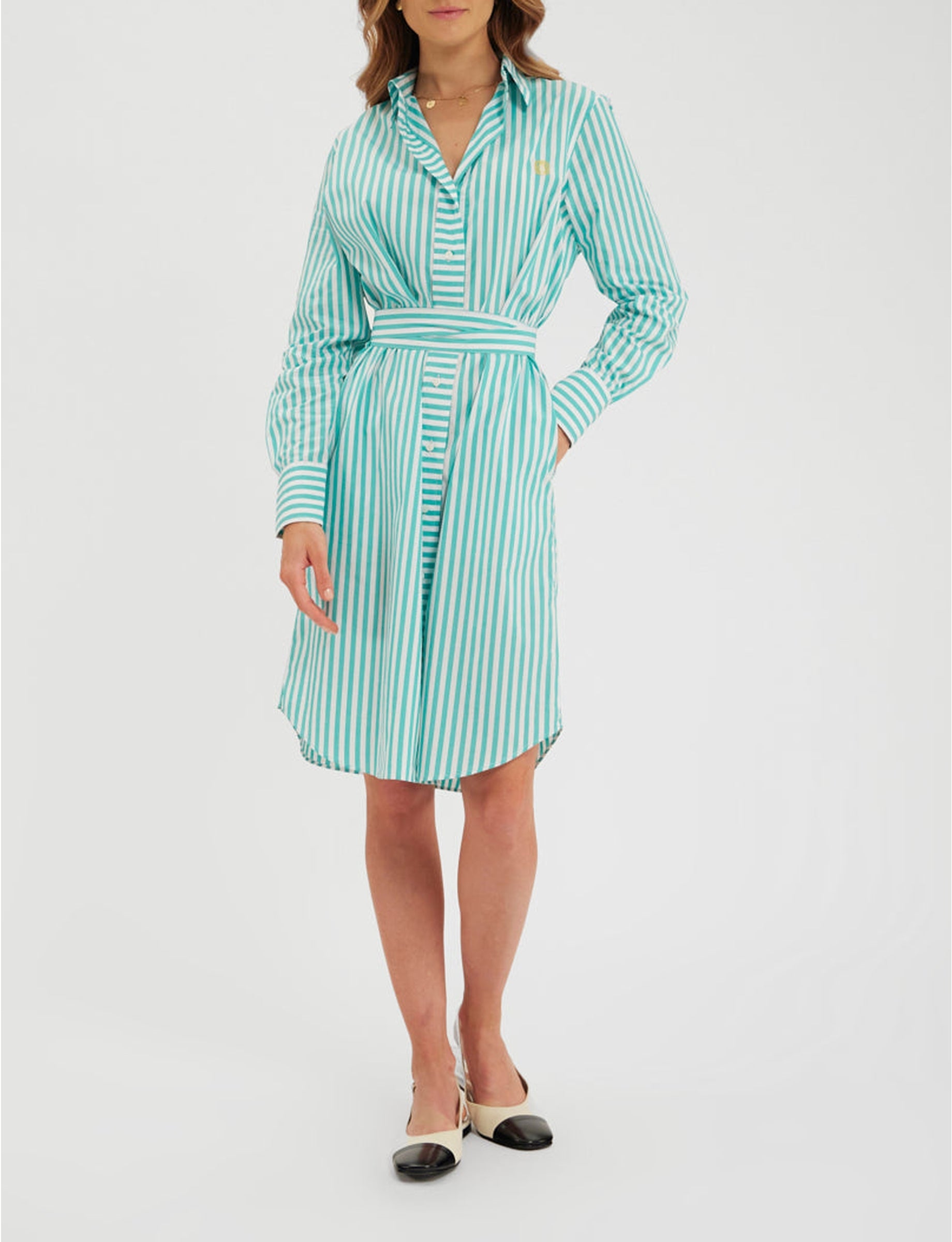 1qty RELIQUAT 75€ 0%  / Robe chemise Amour - White Turquoise