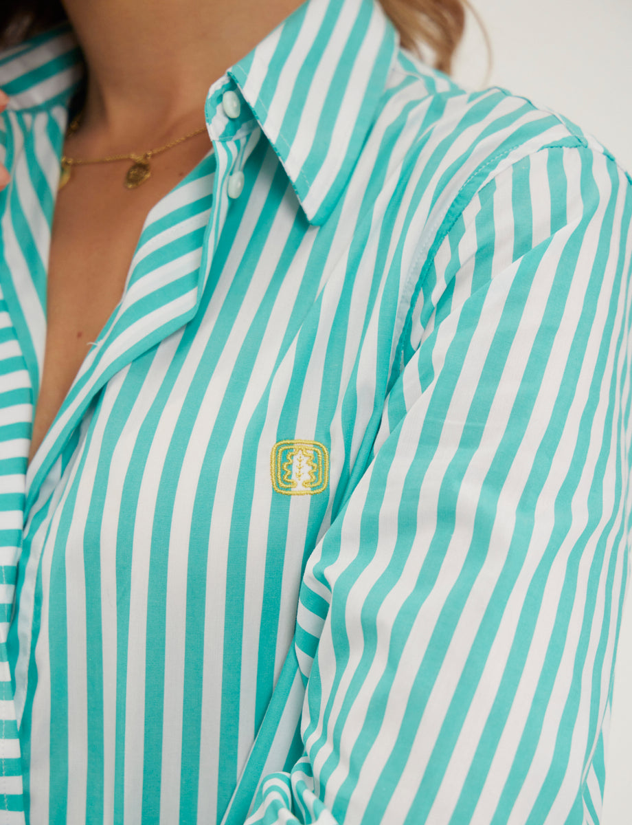 1qty RELIQUAT 75€ 0%  / Robe chemise Amour - White Turquoise