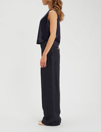 2qty RELIQUAT 65€ 100%  / Débardeur Albert en soie - Blue Navy