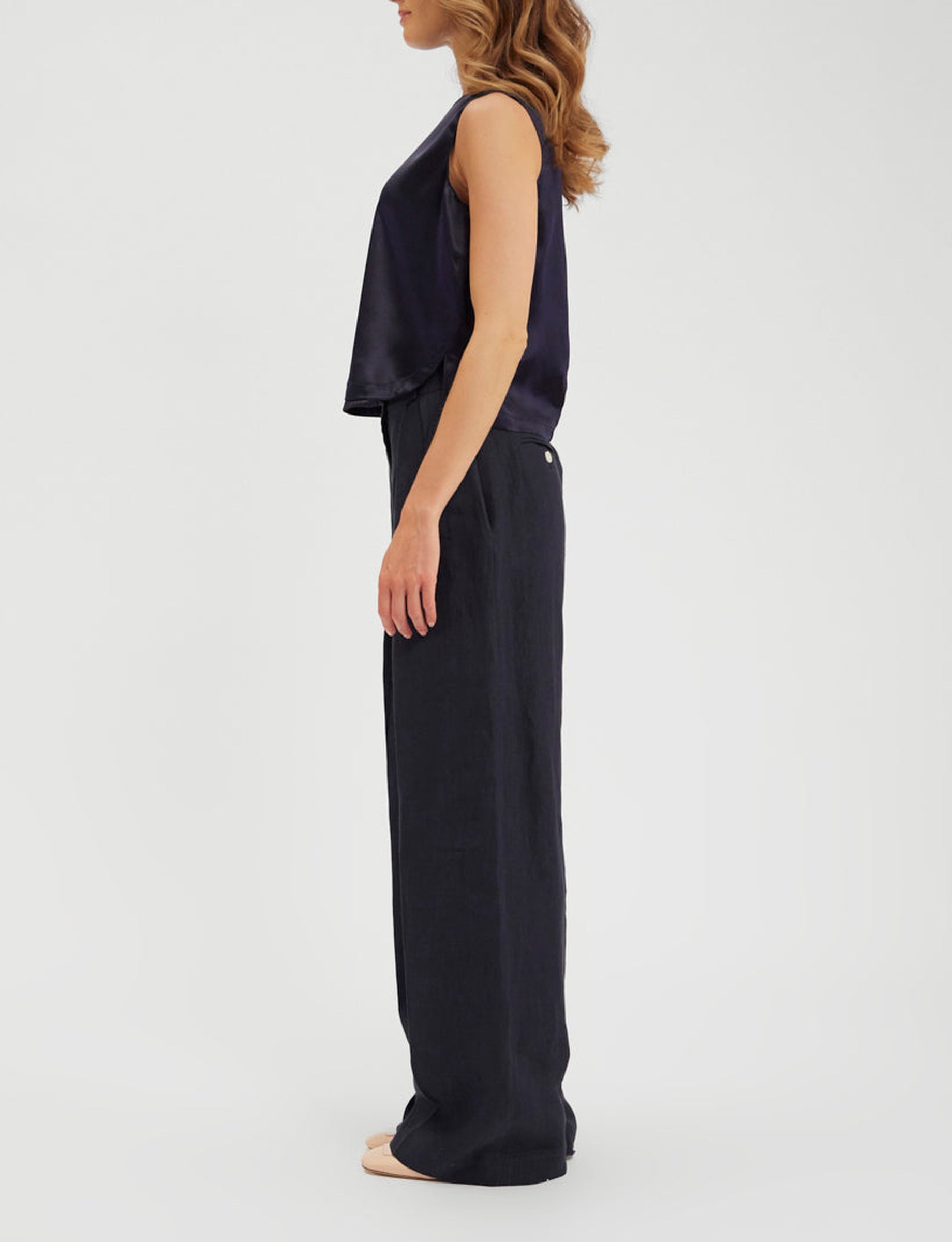 2qty RELIQUAT 65€ 100%  / Débardeur Albert en soie - Blue Navy