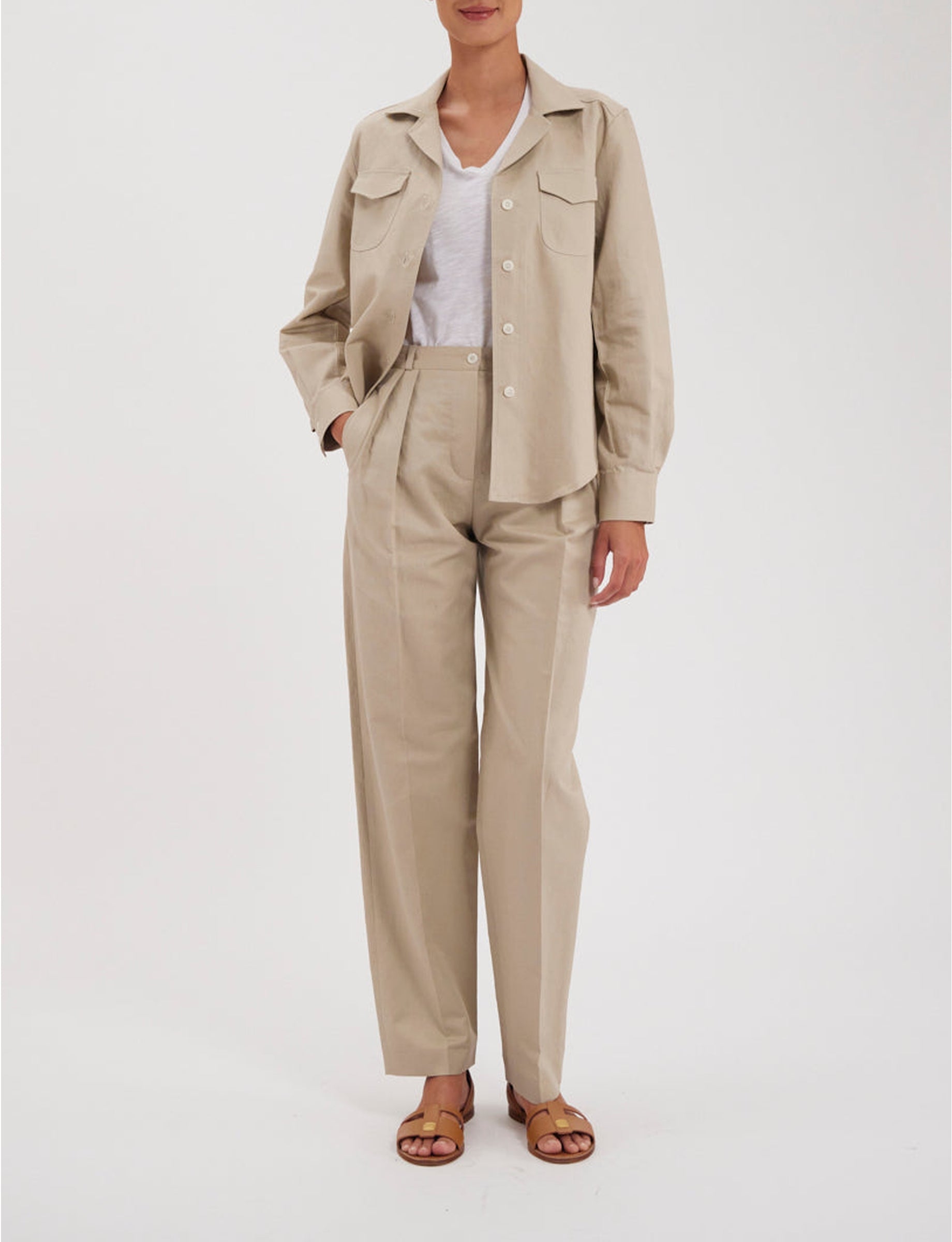 34qty RELIQUAT 80€ 0%  / Chemise droite Evana en lin - Beige