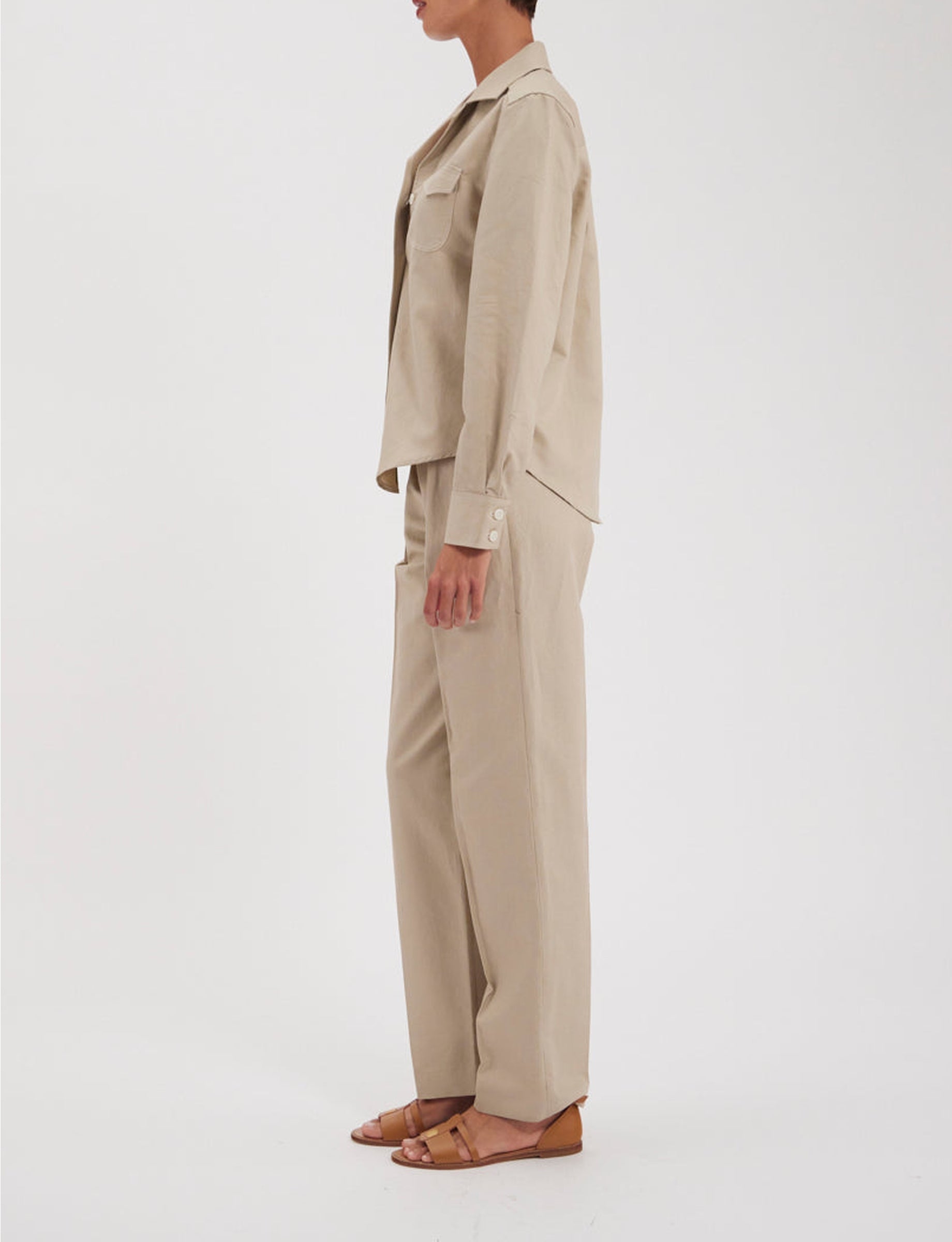 34qty RELIQUAT 80€ 0%  / Chemise droite Evana en lin - Beige