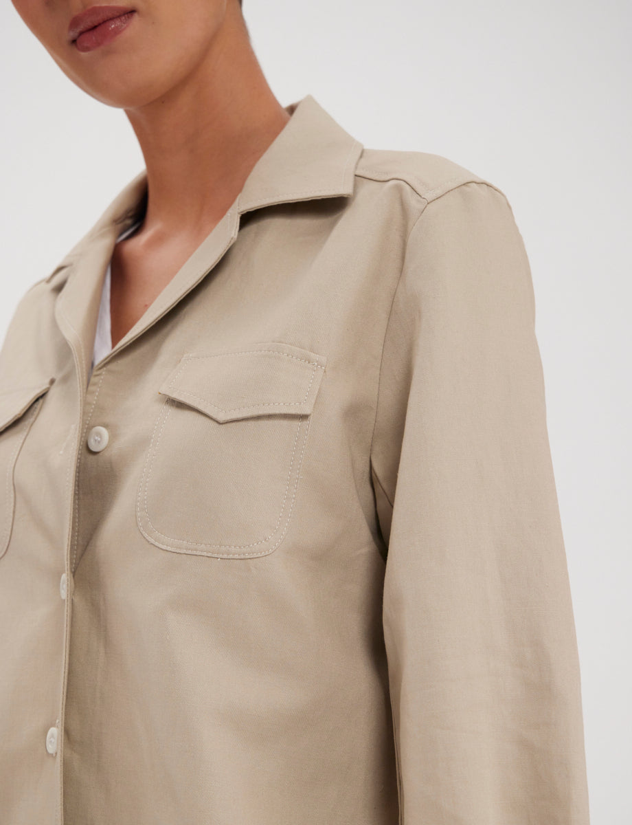 34qty RELIQUAT 80€ 0%  / Chemise droite Evana en lin - Beige