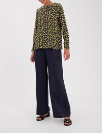 14qty RELIQUAT 80€ 5,6%  / Blouse nouée Philippine - Lemon Navy