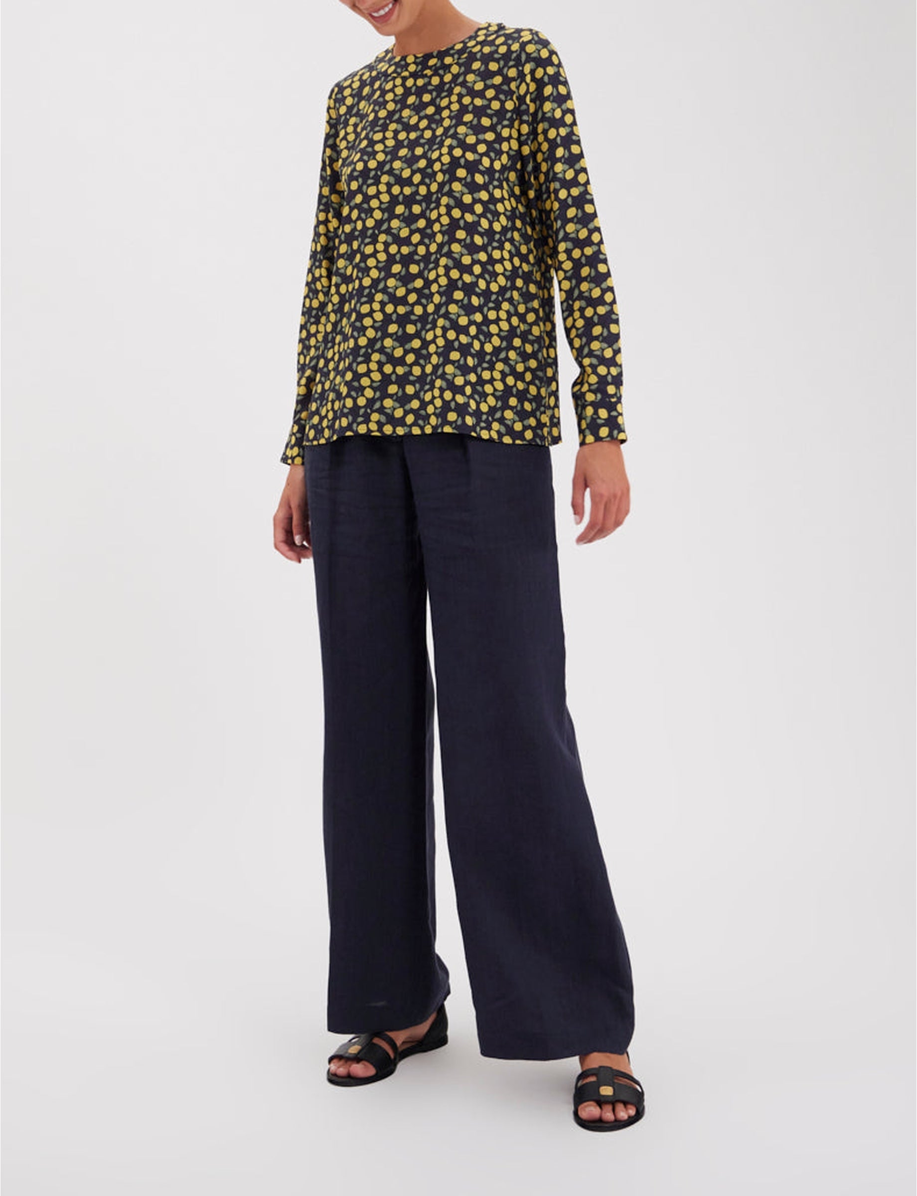 14qty RELIQUAT 80€ 5,6%  / Blouse nouée Philippine - Lemon Navy