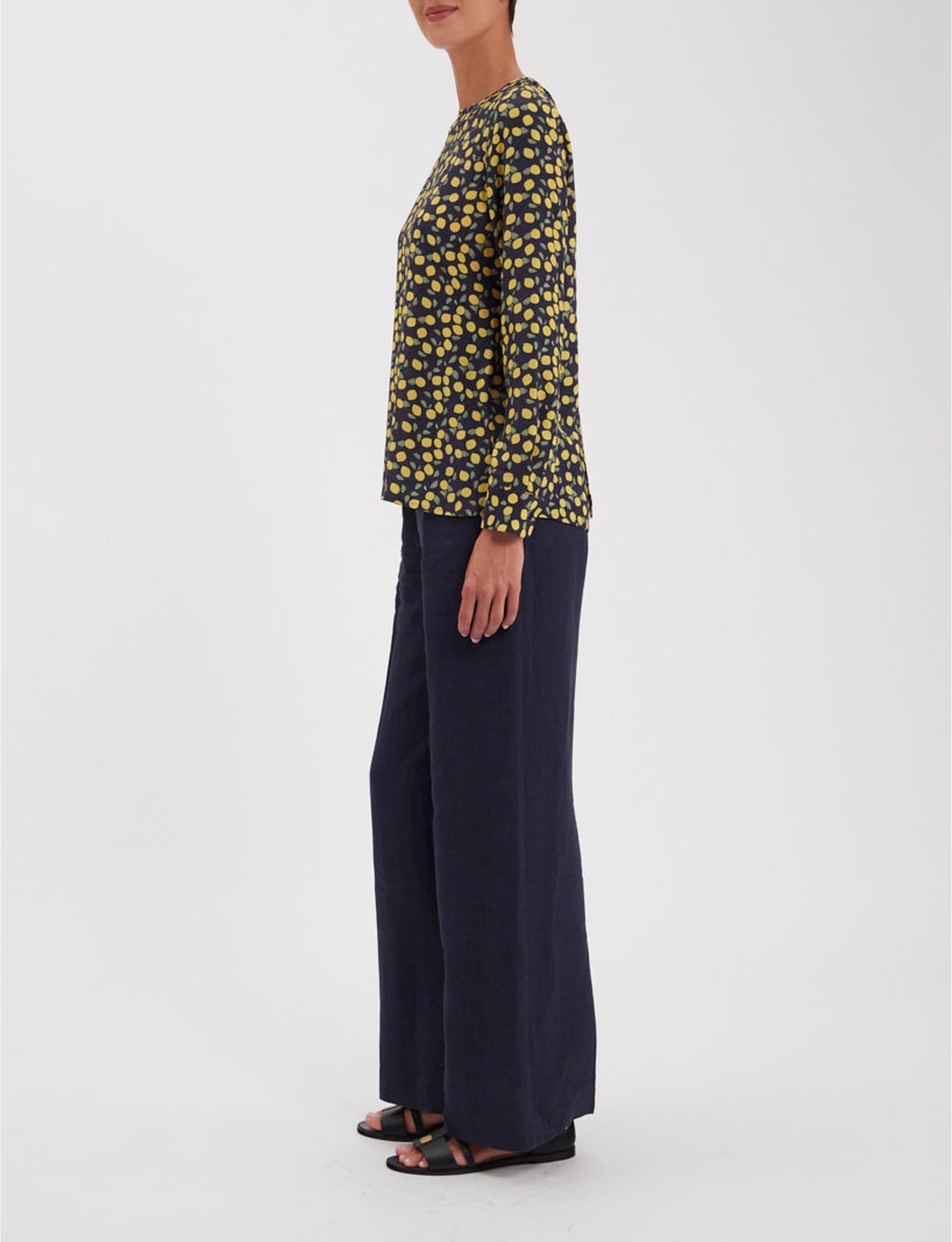 14qty RELIQUAT 80€ 5,6%  / Blouse nouée Philippine - Lemon Navy