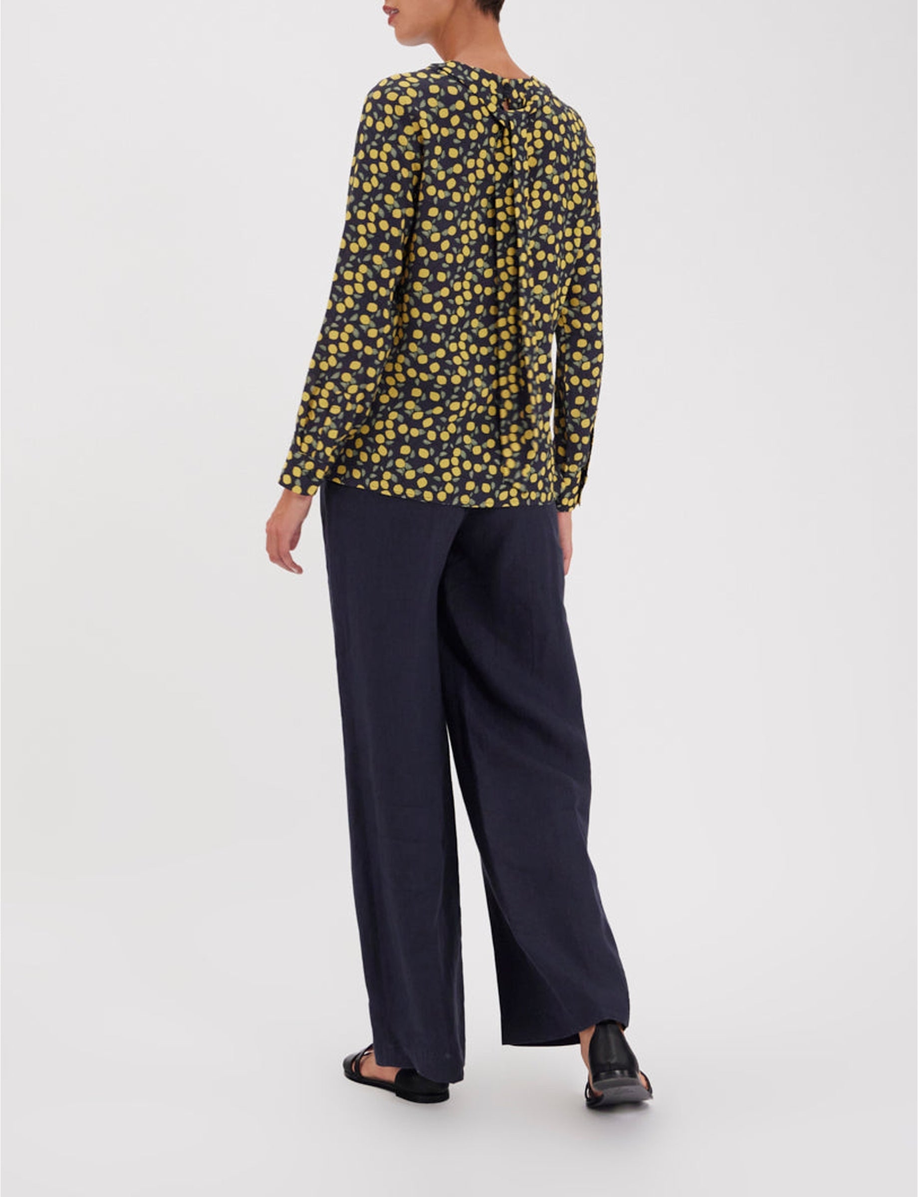 14qty RELIQUAT 80€ 5,6%  / Blouse nouée Philippine - Lemon Navy
