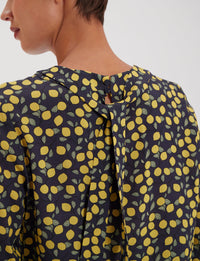 14qty RELIQUAT 80€ 5,6%  / Blouse nouée Philippine - Lemon Navy