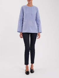 1qty RELIQUAT 65€ 0%  / Blouse Nanette en lin mélangé - Blue