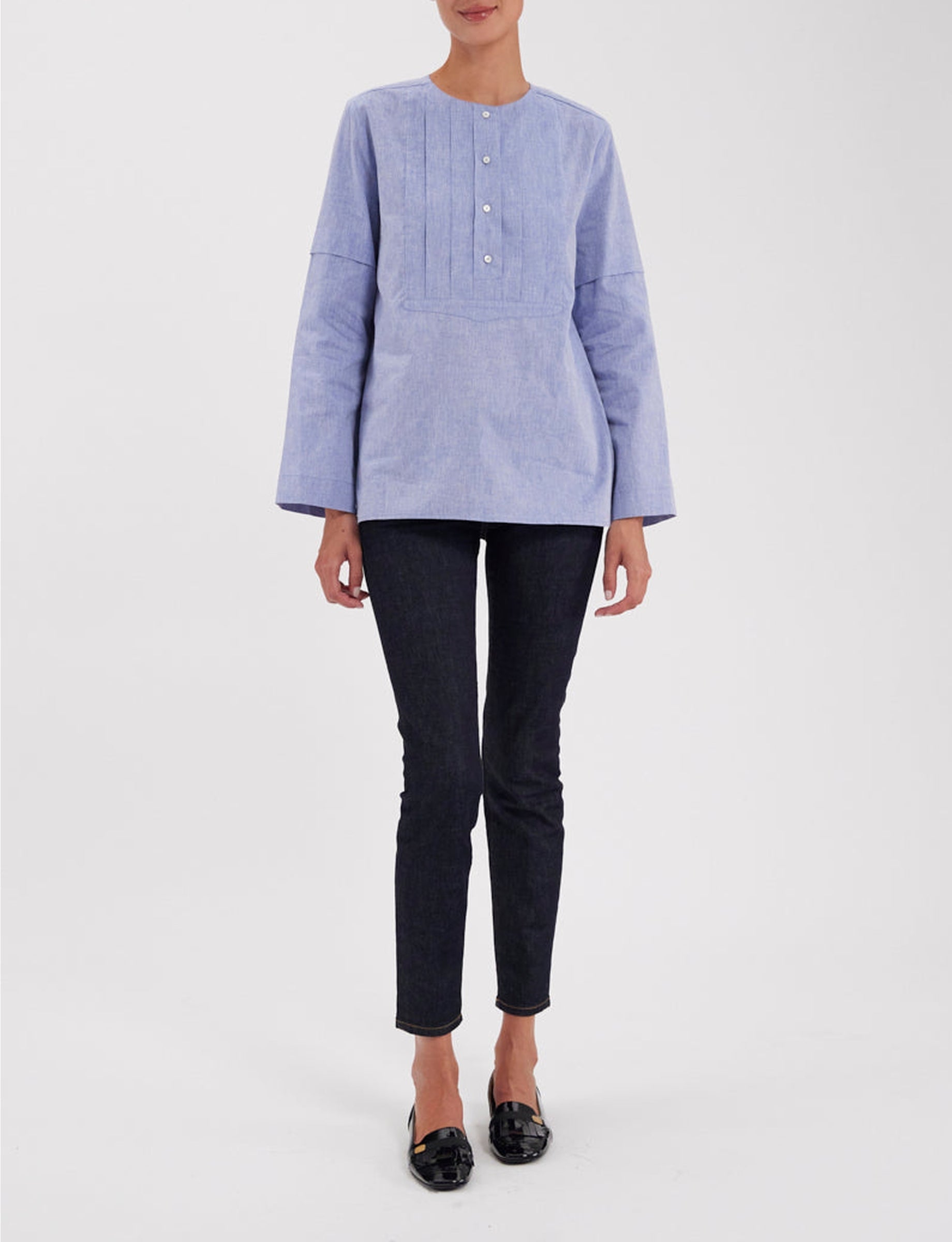1qty RELIQUAT 65€ 0%  / Blouse Nanette en lin mélangé - Blue