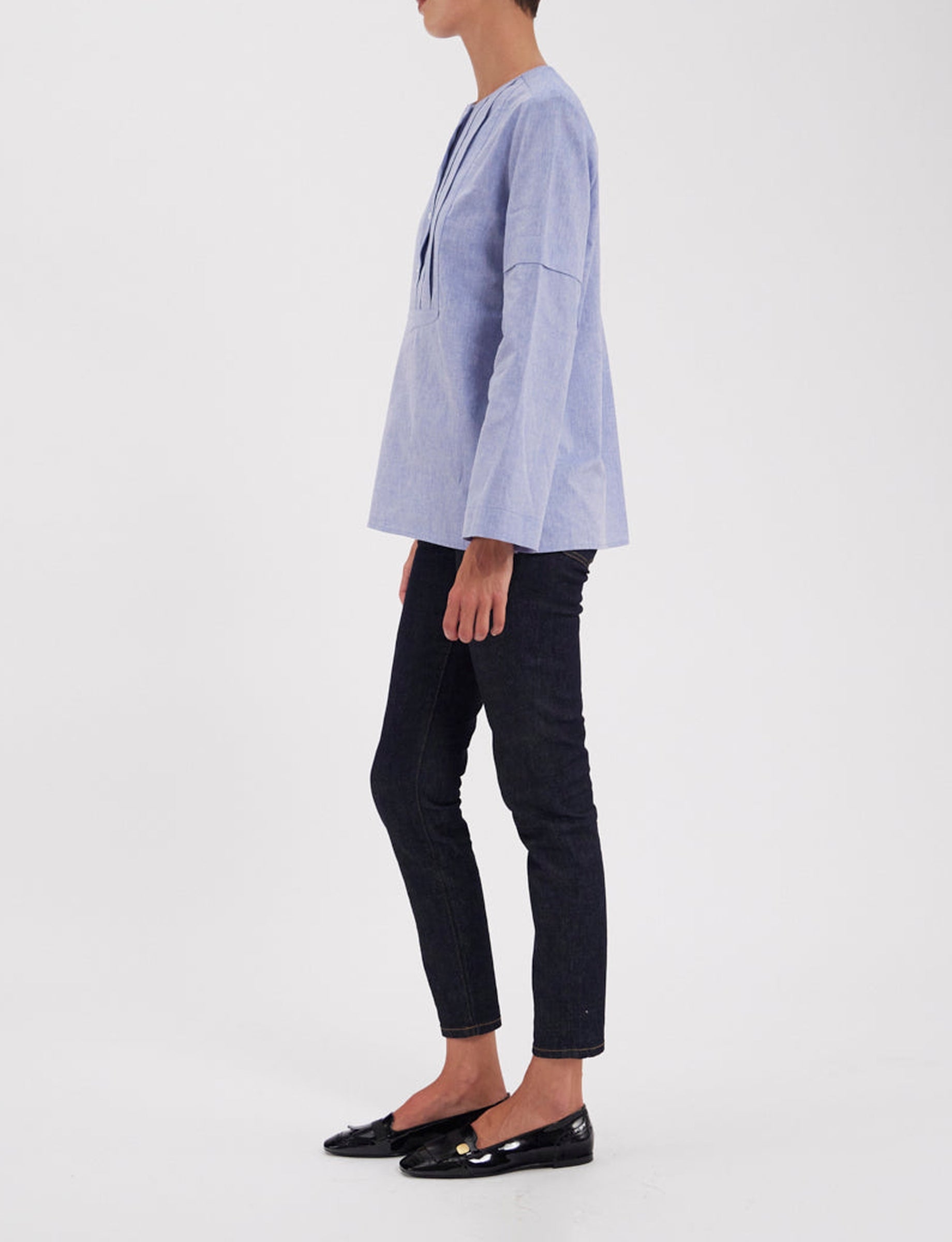 1qty RELIQUAT 65€ 0%  / Blouse Nanette en lin mélangé - Blue