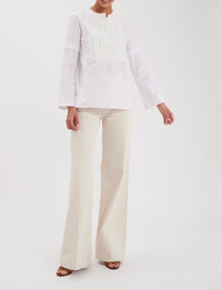 1qty RELIQUAT 65€ 50%  / Blouse Nanette avec plastron - Ecru