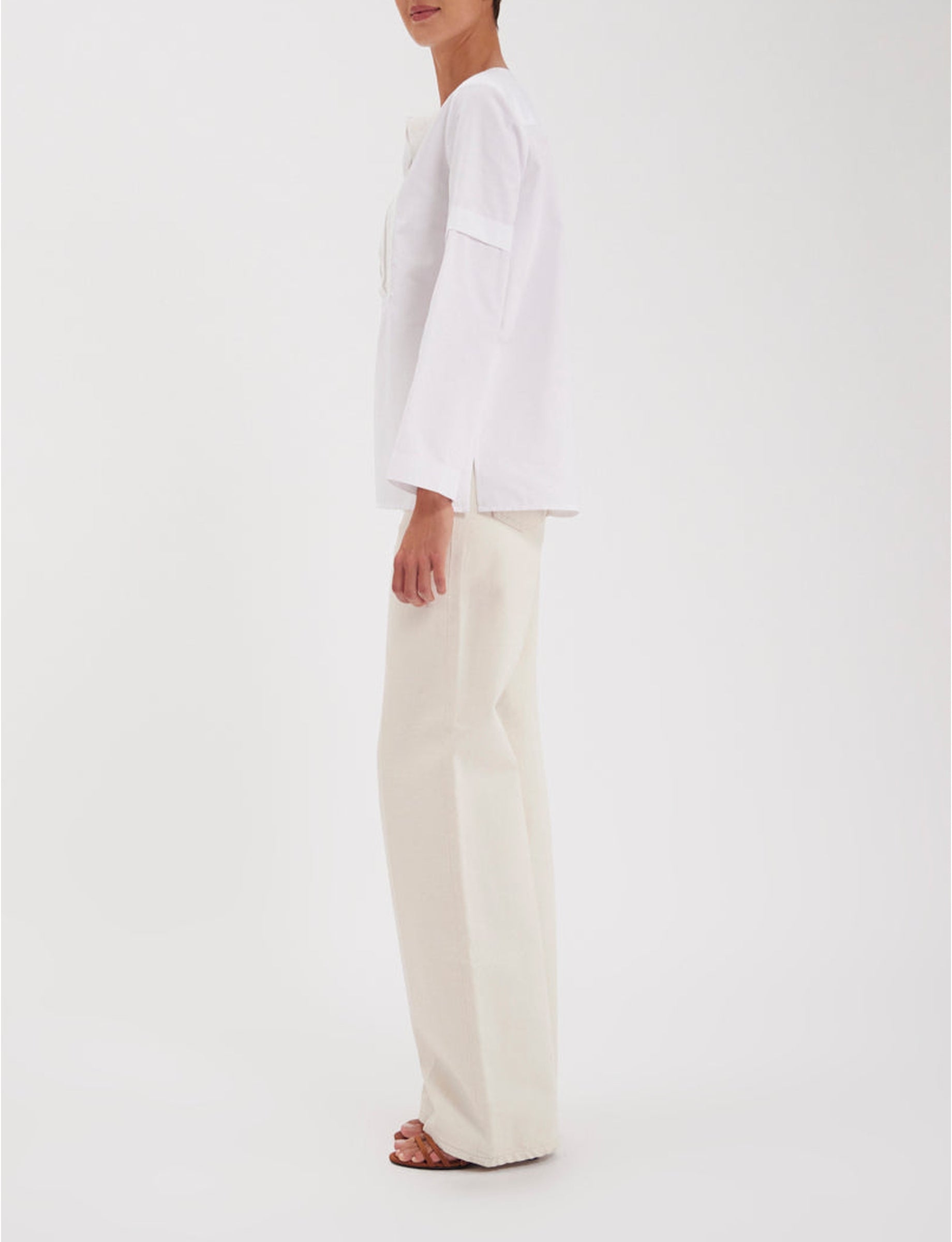 1qty RELIQUAT 65€ 50%  / Blouse Nanette avec plastron - Ecru