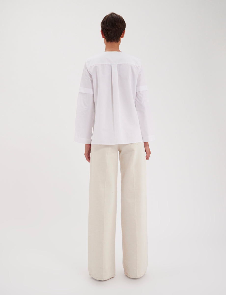 1qty RELIQUAT 65€ 50%  / Blouse Nanette avec plastron - Ecru