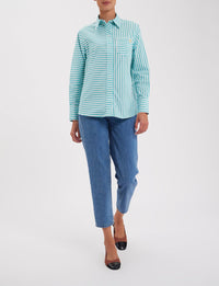 18qty RELIQUAT 65€ 0%  / Chemise droite Maureen - White Turquoise