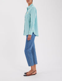18qty RELIQUAT 65€ 0%  / Chemise droite Maureen - White Turquoise