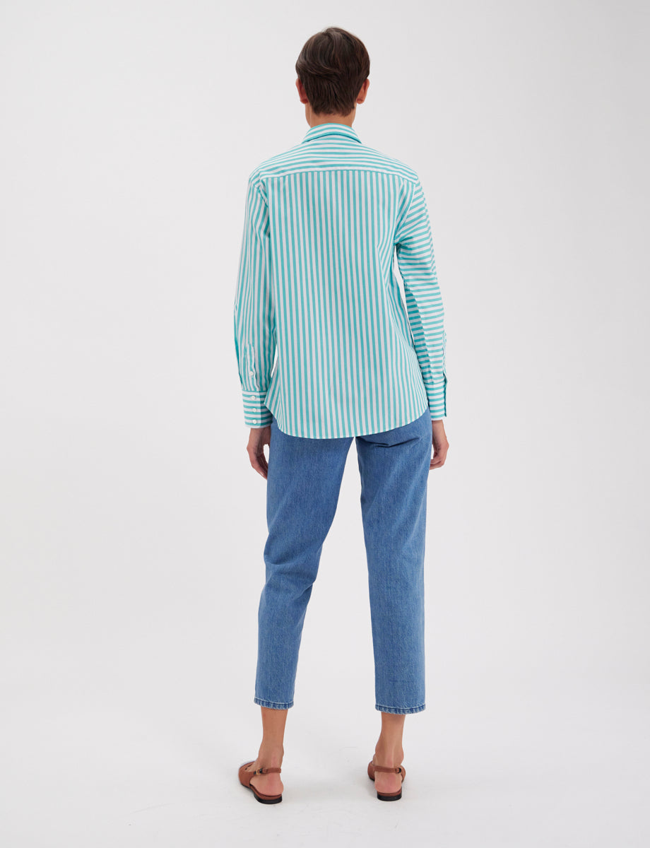 18qty RELIQUAT 65€ 0%  / Chemise droite Maureen - White Turquoise