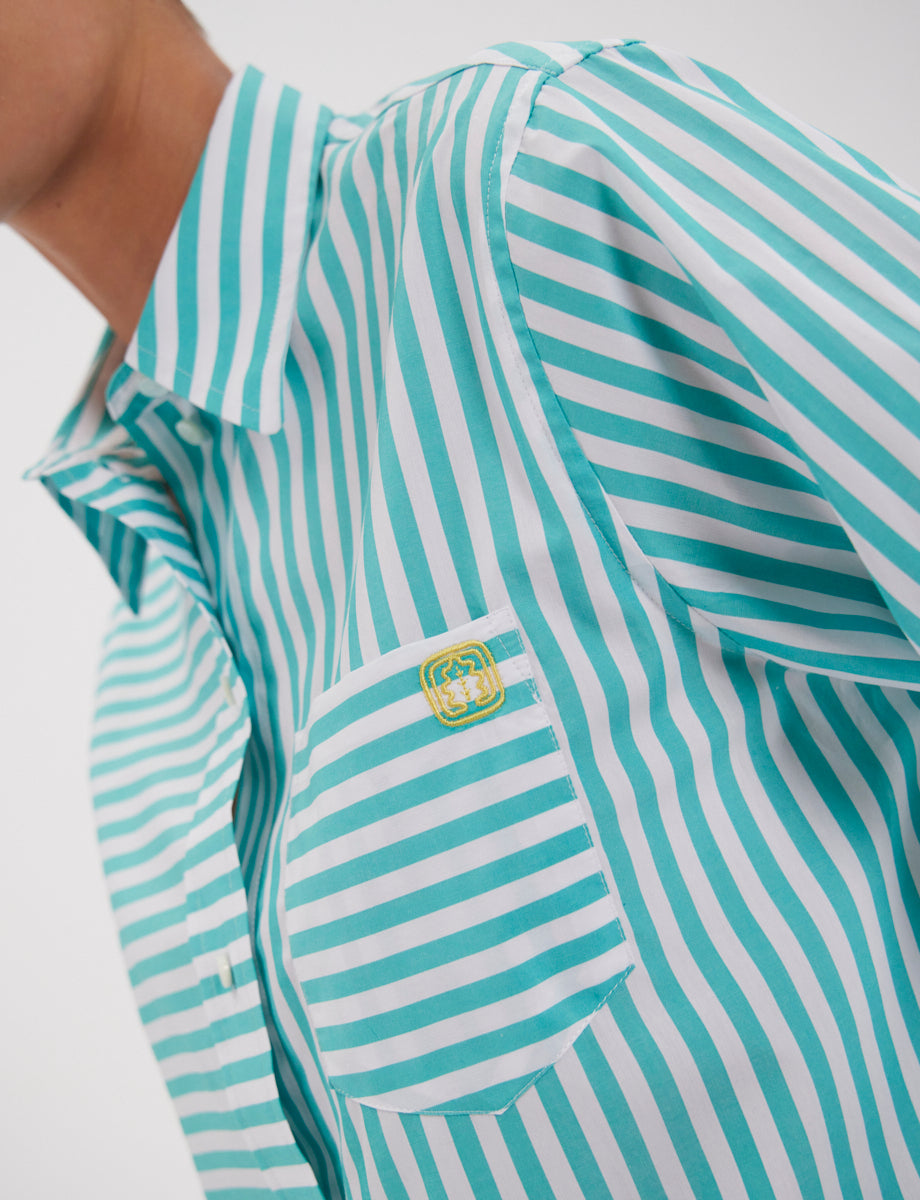 18qty RELIQUAT 65€ 0%  / Chemise droite Maureen - White Turquoise