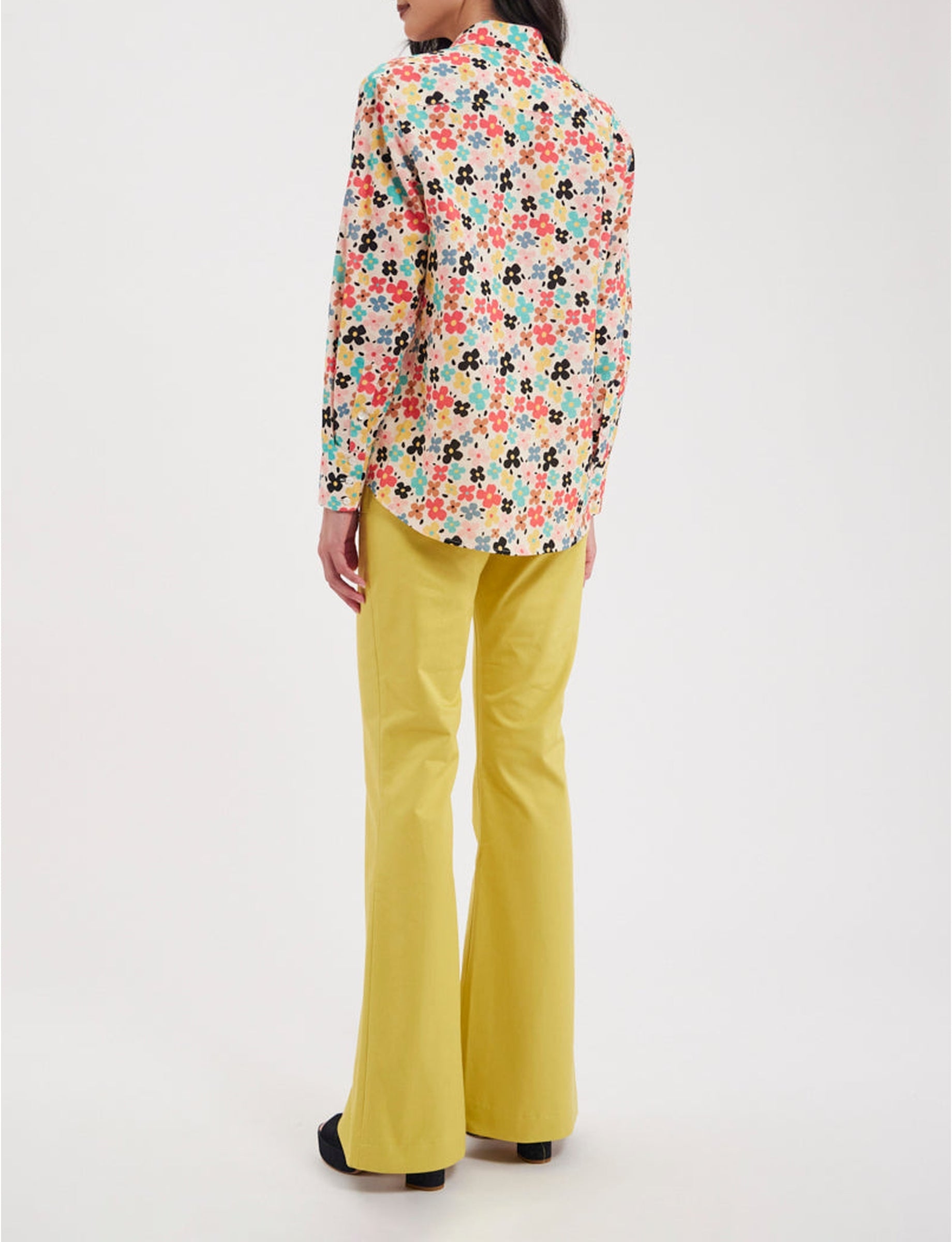6qty RELIQUAT 80€ 10%  / Chemise droite Maureen en lin - Flower Multicolor