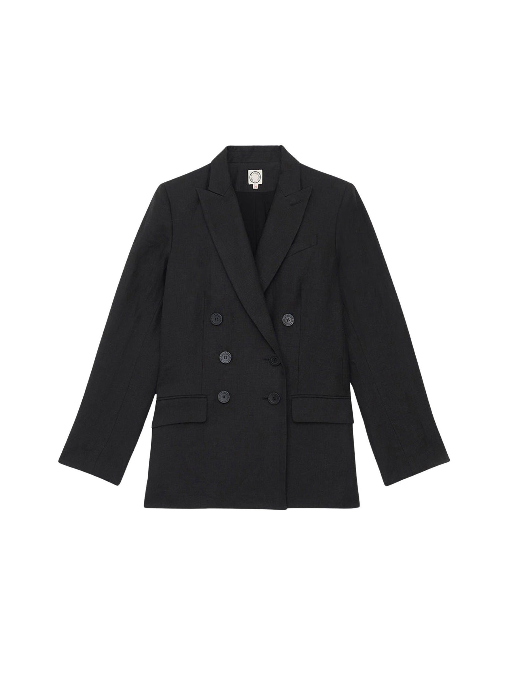 17qty RELIQUAT 140€ 5%  / Blazer croisé Ezio en lin - Black