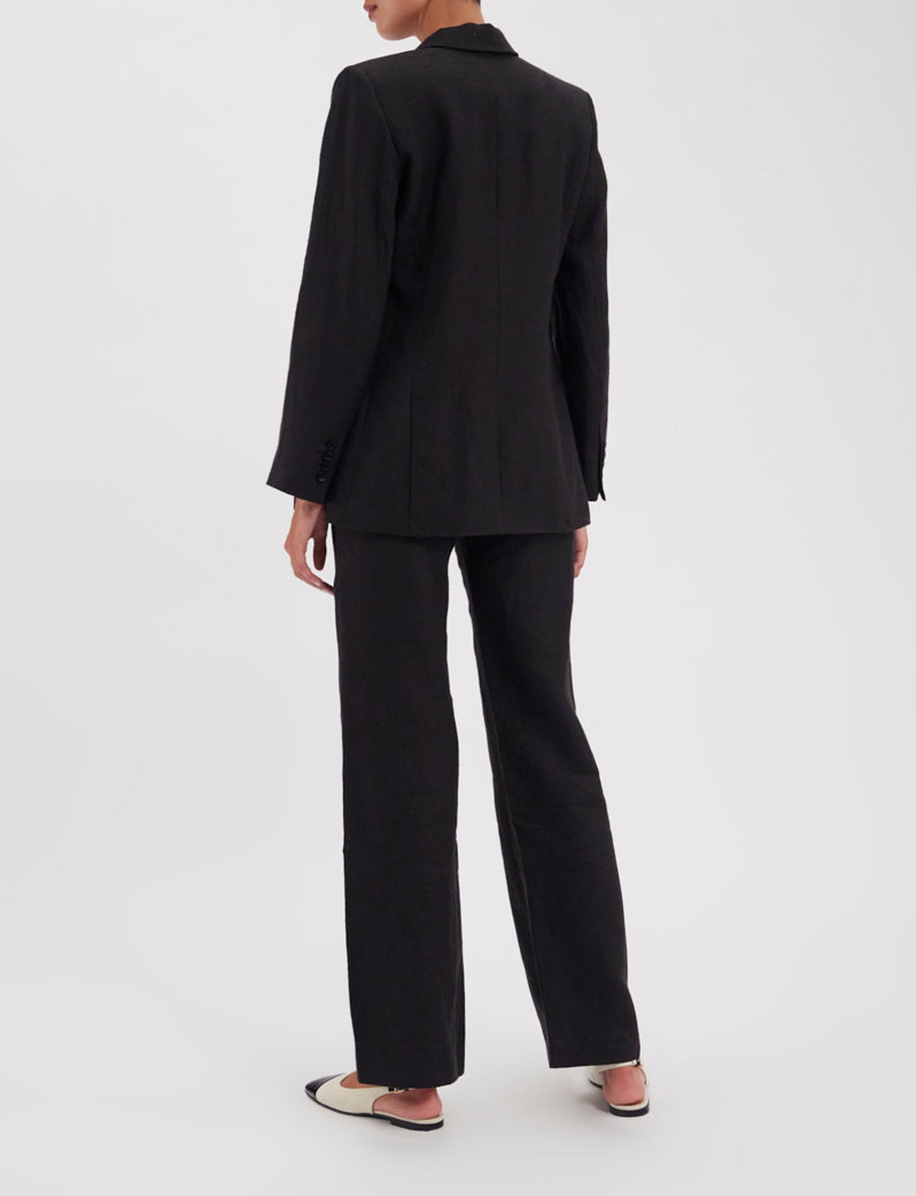 17qty RELIQUAT 140€ 5%  / Blazer croisé Ezio en lin - Black