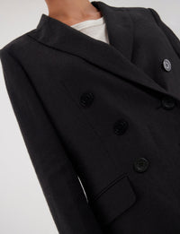 17qty RELIQUAT 140€ 5%  / Blazer croisé Ezio en lin - Black