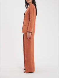 31qty RELIQUAT 120€ 12,8%  / Blazer croisé Ezio en lin - Caramel