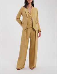 1qty RELIQUAT 120€ 100%  / Blazer Nicoletta en lin - Dark Straw