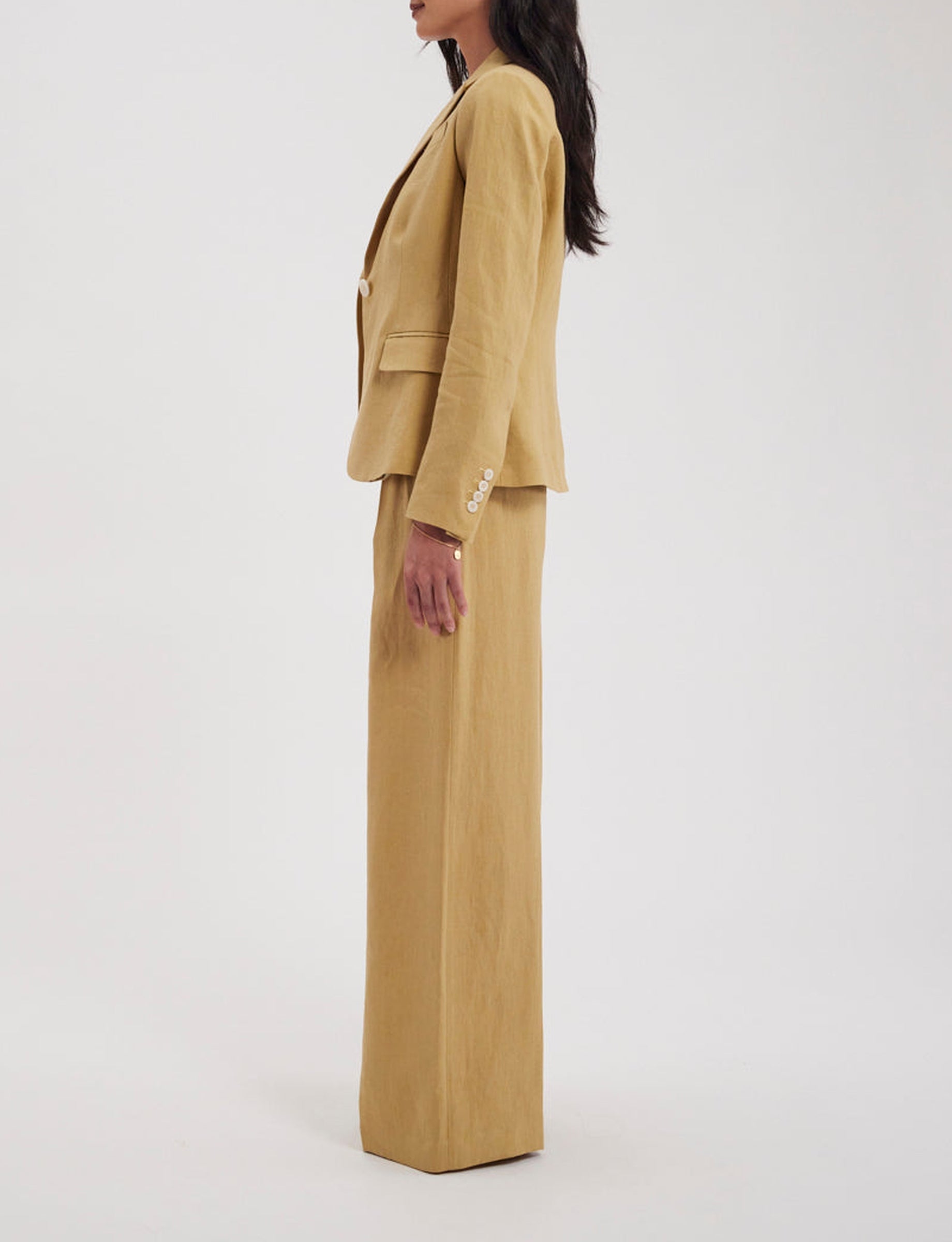 1qty RELIQUAT 120€ 100%  / Blazer Nicoletta en lin - Dark Straw