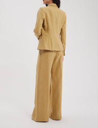 1qty RELIQUAT 120€ 100%  / Blazer Nicoletta en lin - Dark Straw